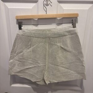 Kate Spade Shimmering Silver High Waist Shorts